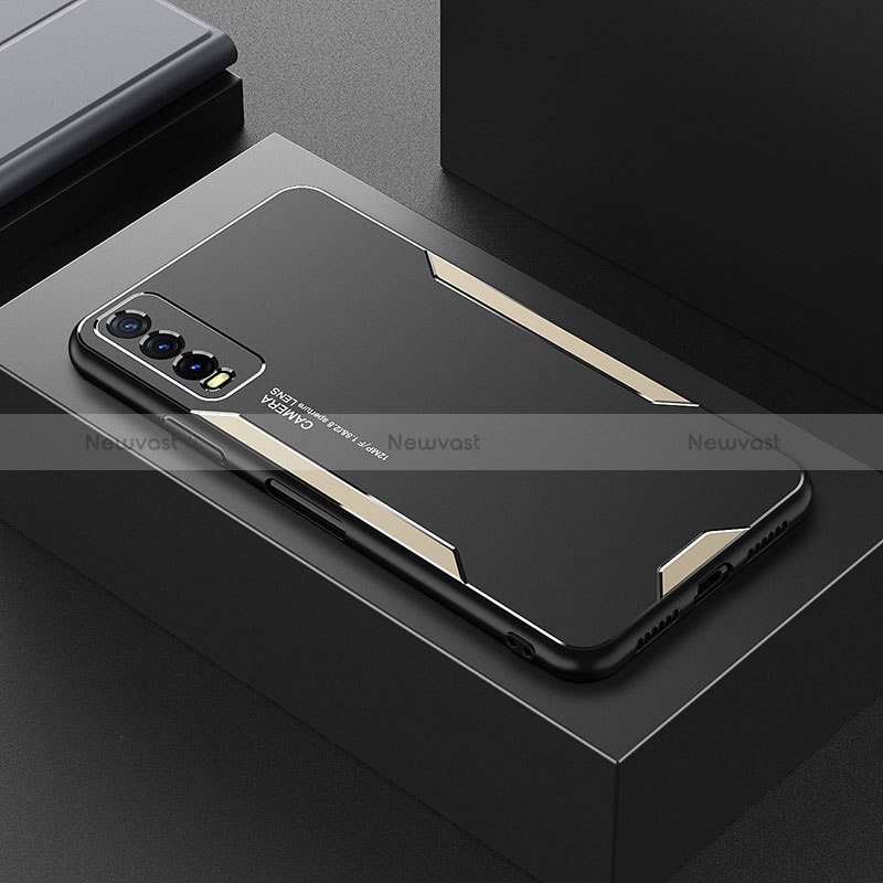 Luxury Aluminum Metal Back Cover and Silicone Frame Case for Vivo Y12A