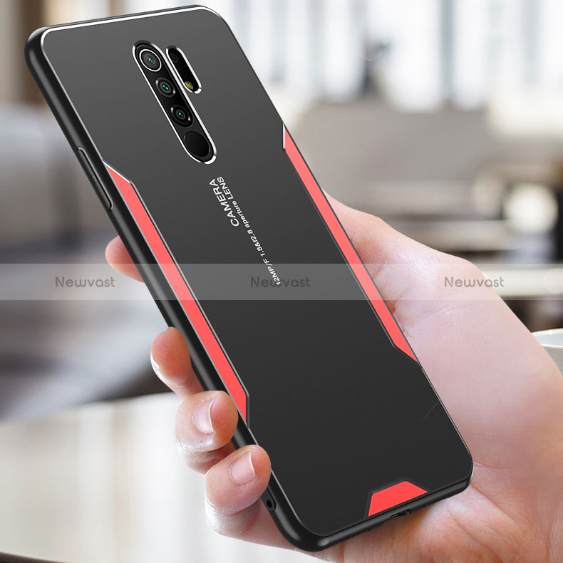 Luxury Aluminum Metal Back Cover and Silicone Frame Case for Xiaomi Redmi 9