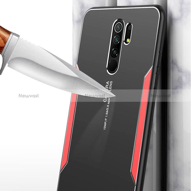 Luxury Aluminum Metal Back Cover and Silicone Frame Case for Xiaomi Redmi 9