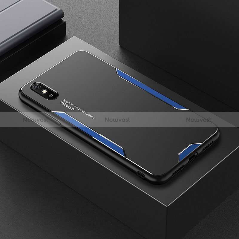 Luxury Aluminum Metal Back Cover and Silicone Frame Case for Xiaomi Redmi 9A