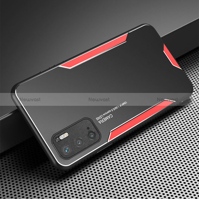 Luxury Aluminum Metal Back Cover and Silicone Frame Case for Xiaomi Redmi Note 10T 5G