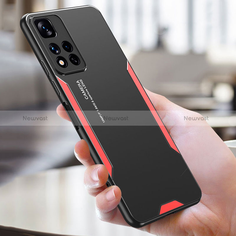 Luxury Aluminum Metal Back Cover and Silicone Frame Case for Xiaomi Redmi Note 11 Pro+ Plus 5G