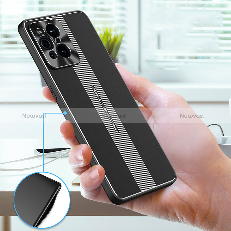 Luxury Aluminum Metal Back Cover and Silicone Frame Case J01 for Oppo Find X3 5G