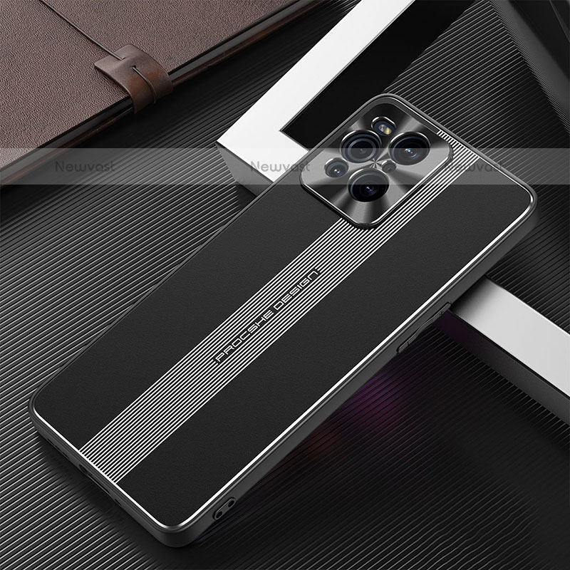 Luxury Aluminum Metal Back Cover and Silicone Frame Case J01 for Oppo Find X3 Pro 5G Black