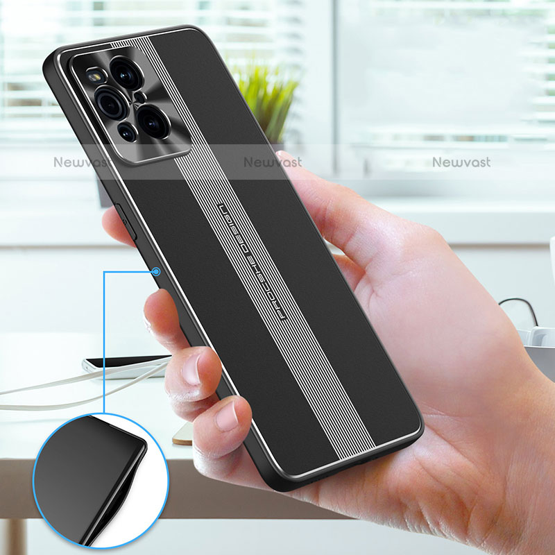 Luxury Aluminum Metal Back Cover and Silicone Frame Case J02 for Oppo Find X3 Pro 5G