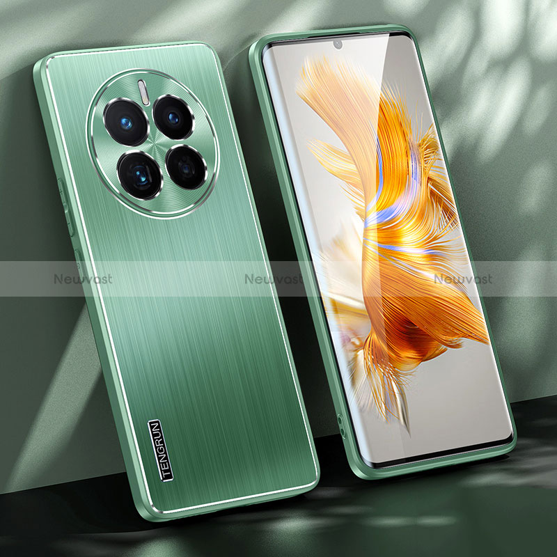 Luxury Aluminum Metal Back Cover and Silicone Frame Case JL1 for Huawei Mate 50E Green