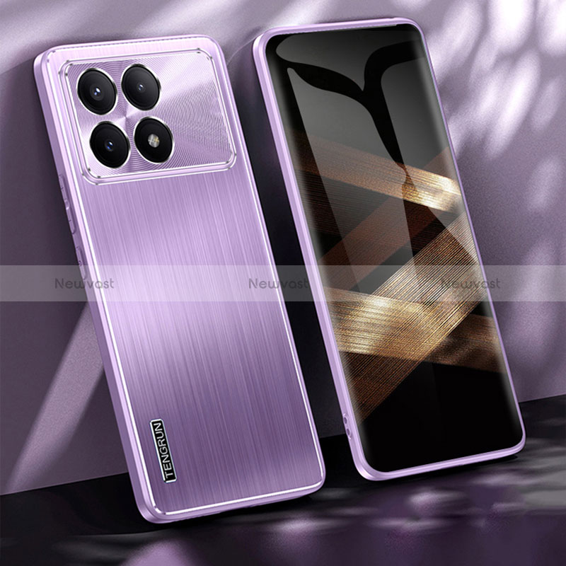 Luxury Aluminum Metal Back Cover and Silicone Frame Case JL1 for Xiaomi Redmi K70 5G Purple