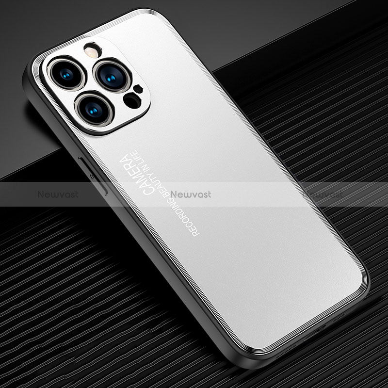 Luxury Aluminum Metal Back Cover and Silicone Frame Case JL2 for Apple iPhone 14 Pro