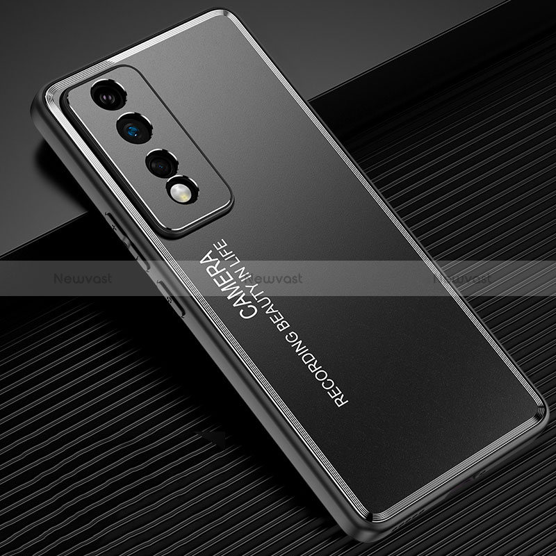 Luxury Aluminum Metal Back Cover and Silicone Frame Case JL2 for Huawei Honor 80 GT 5G Black