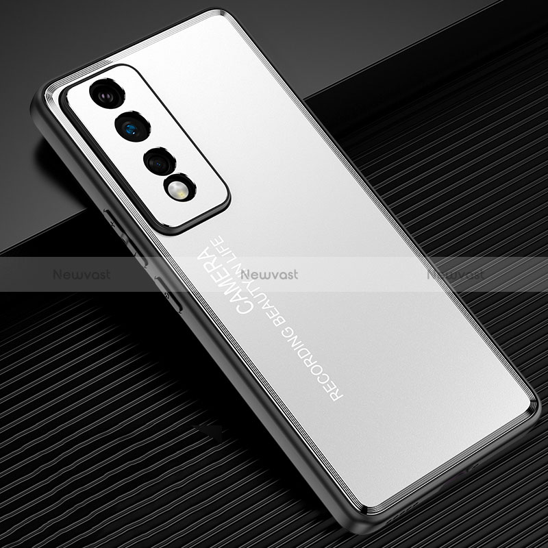 Luxury Aluminum Metal Back Cover and Silicone Frame Case JL2 for Huawei Honor 80 GT 5G Silver