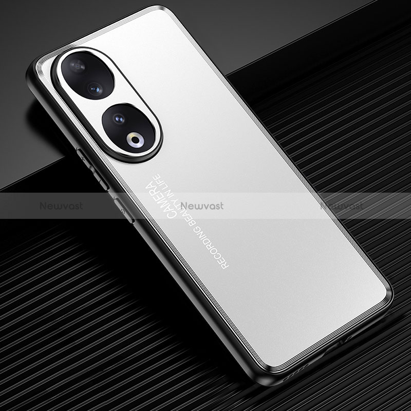 Luxury Aluminum Metal Back Cover and Silicone Frame Case JL2 for Huawei Honor 90 5G