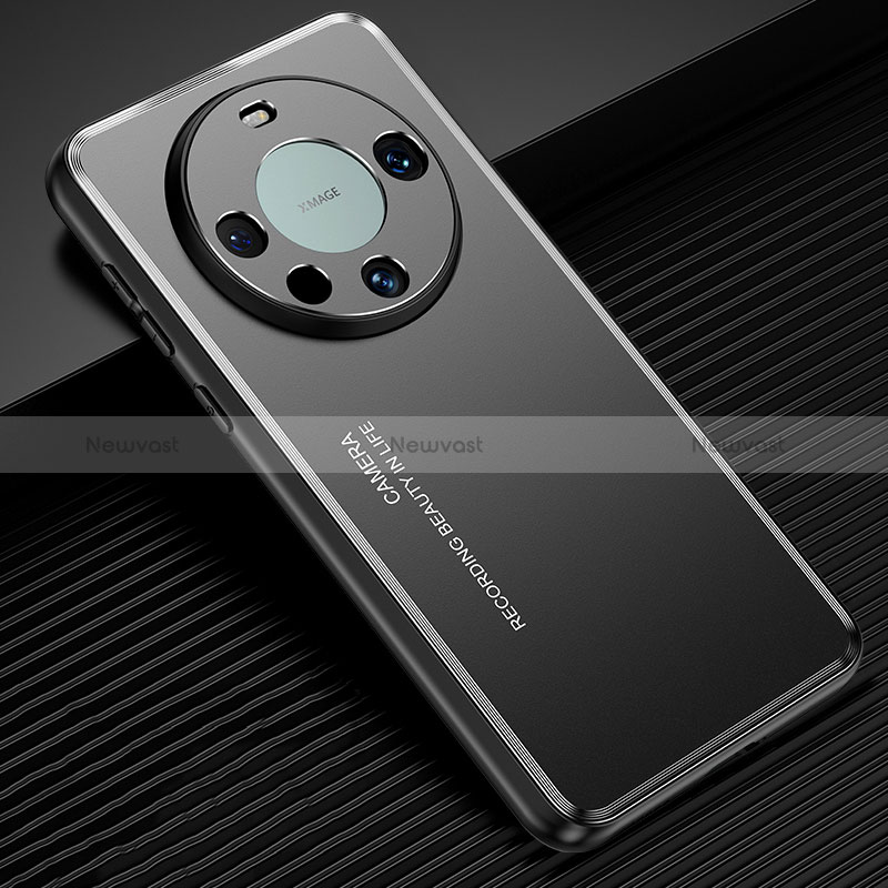 Luxury Aluminum Metal Back Cover and Silicone Frame Case JL2 for Huawei Mate 60 Black