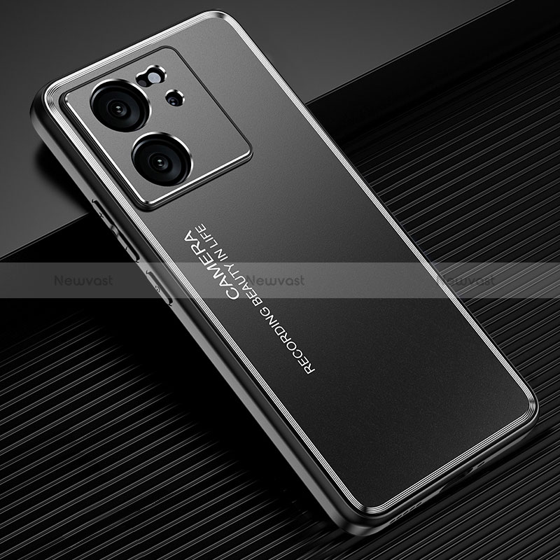 Luxury Aluminum Metal Back Cover and Silicone Frame Case JL2 for Xiaomi Mi 13T 5G Black