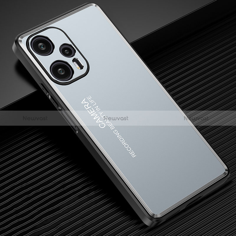 Luxury Aluminum Metal Back Cover and Silicone Frame Case JL2 for Xiaomi Redmi Note 12 Turbo 5G