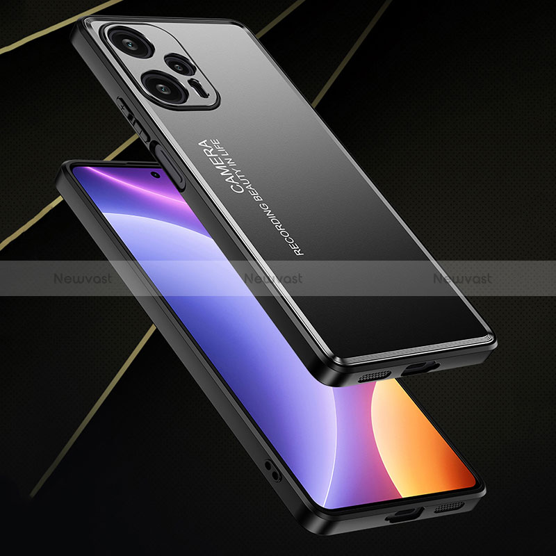 Luxury Aluminum Metal Back Cover and Silicone Frame Case JL2 for Xiaomi Redmi Note 12 Turbo 5G