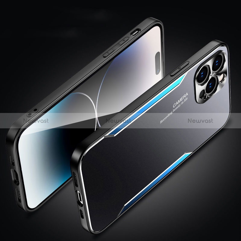 Luxury Aluminum Metal Back Cover and Silicone Frame Case JL3 for Apple iPhone 15 Pro