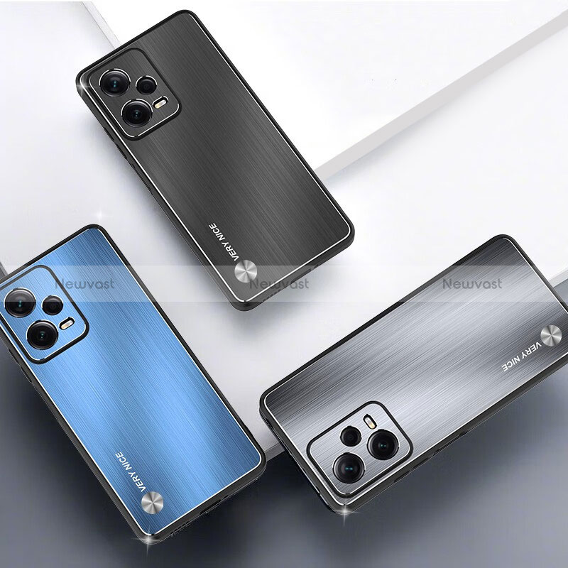Luxury Aluminum Metal Back Cover and Silicone Frame Case JS1 for Xiaomi Redmi Note 12 Explorer