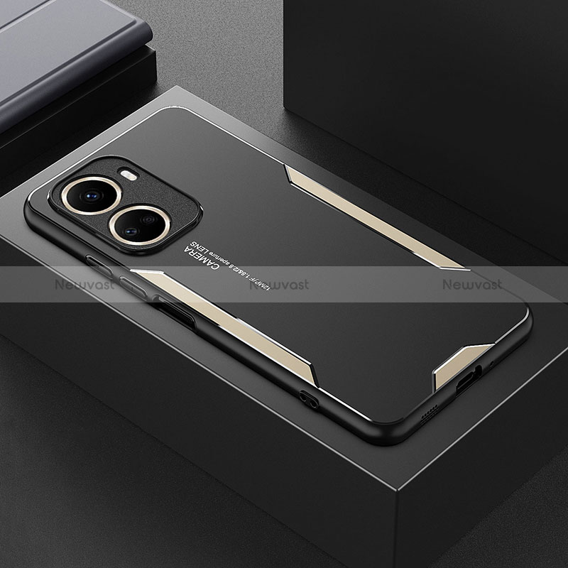 Luxury Aluminum Metal Back Cover and Silicone Frame Case PB1 for Huawei Nova 10 SE