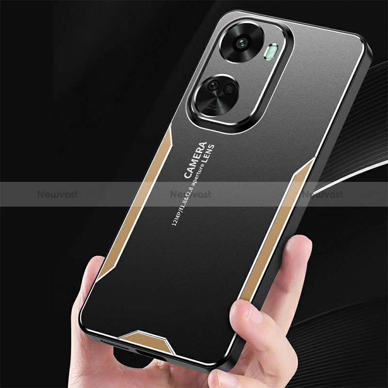 Luxury Aluminum Metal Back Cover and Silicone Frame Case PB1 for Huawei Nova 11 SE