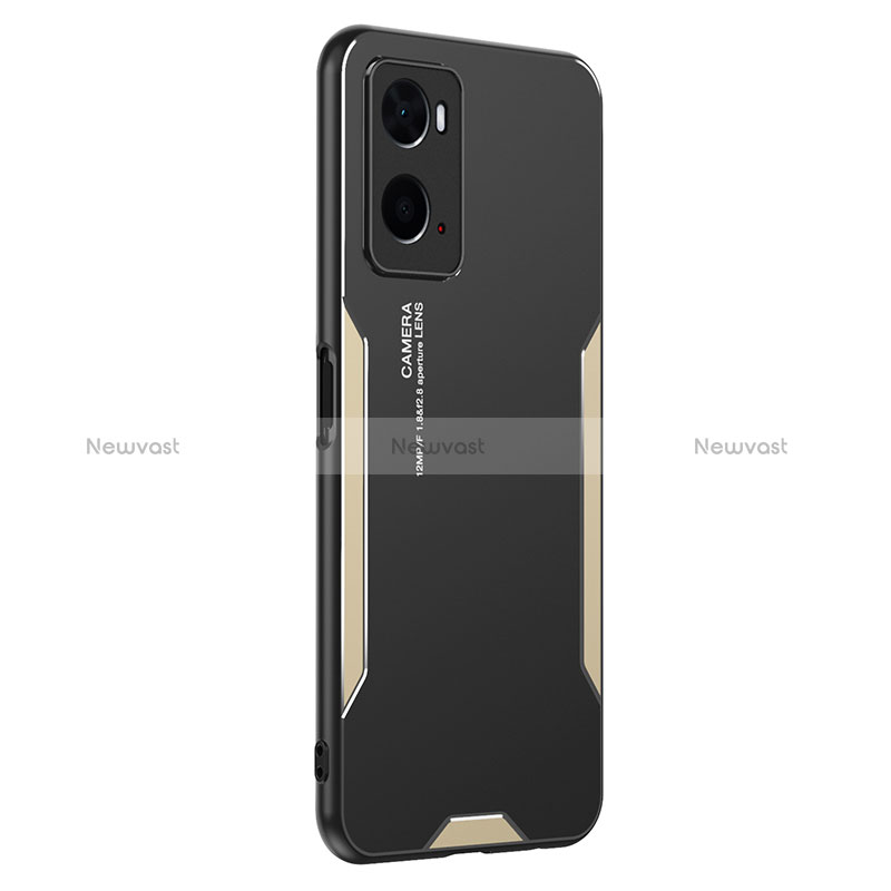 Luxury Aluminum Metal Back Cover and Silicone Frame Case PB1 for Oppo A76