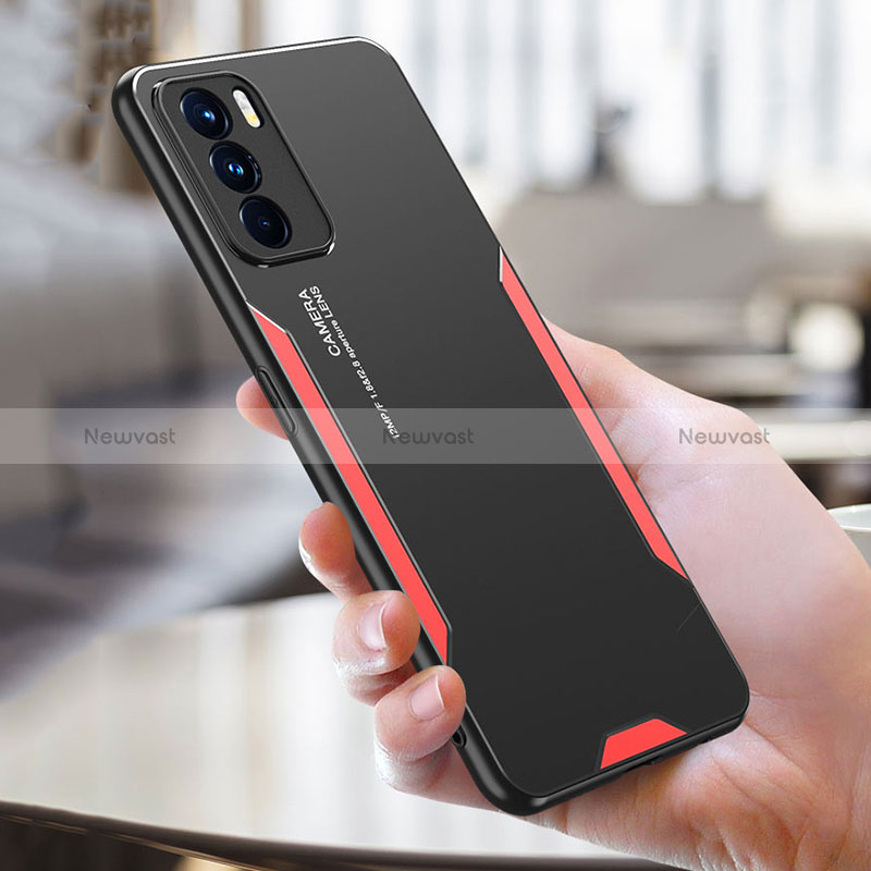 Luxury Aluminum Metal Back Cover and Silicone Frame Case PB1 for Oppo K9 Pro 5G