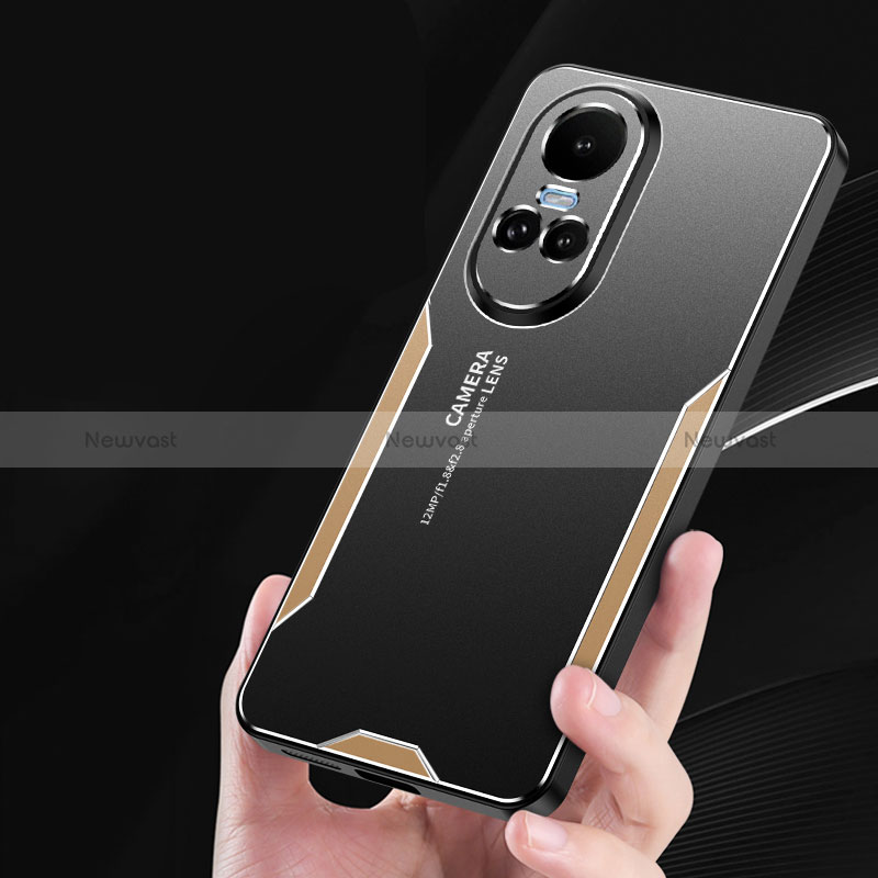Luxury Aluminum Metal Back Cover and Silicone Frame Case PB1 for Oppo Reno10 Pro 5G