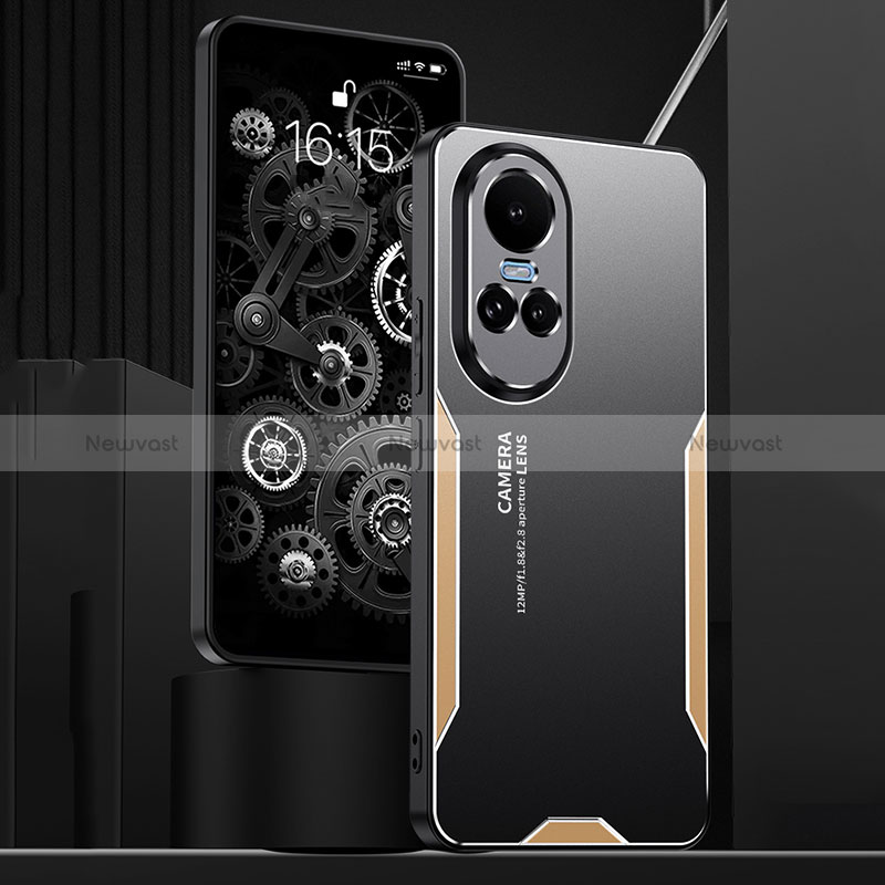 Luxury Aluminum Metal Back Cover and Silicone Frame Case PB1 for Oppo Reno10 Pro 5G