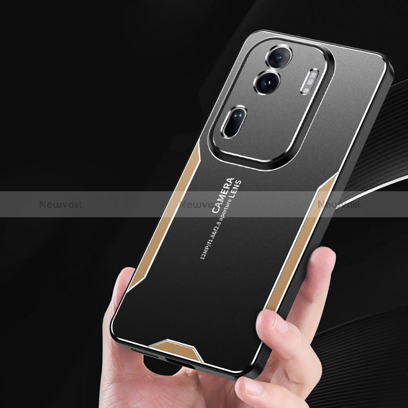 Luxury Aluminum Metal Back Cover and Silicone Frame Case PB1 for Oppo Reno11 Pro 5G