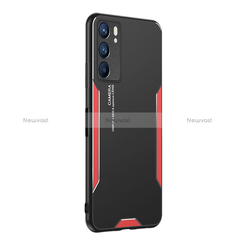 Luxury Aluminum Metal Back Cover and Silicone Frame Case PB1 for Oppo Reno6 5G