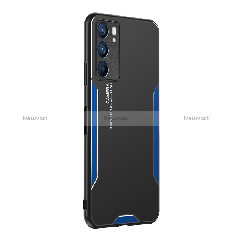 Luxury Aluminum Metal Back Cover and Silicone Frame Case PB1 for Oppo Reno6 5G