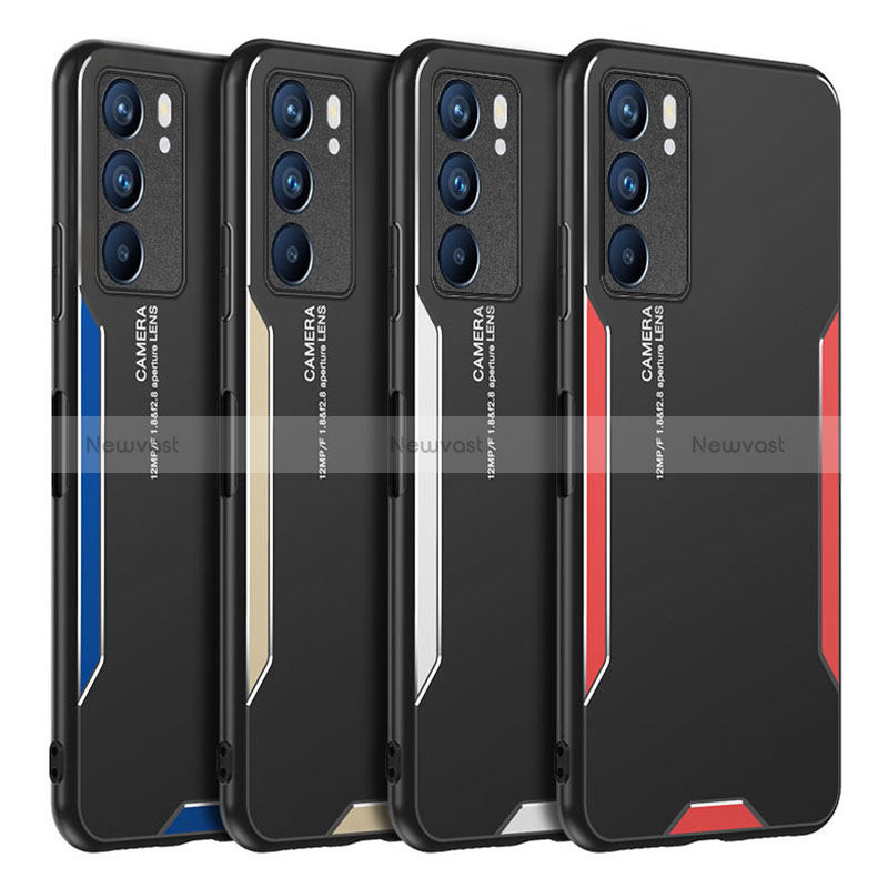 Luxury Aluminum Metal Back Cover and Silicone Frame Case PB1 for Oppo Reno6 5G