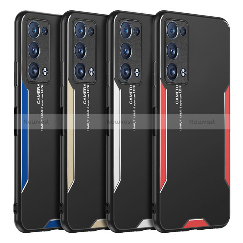 Luxury Aluminum Metal Back Cover and Silicone Frame Case PB1 for Oppo Reno6 Pro 5G