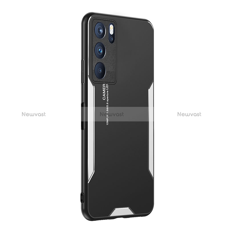 Luxury Aluminum Metal Back Cover and Silicone Frame Case PB1 for Oppo Reno6 Pro 5G India