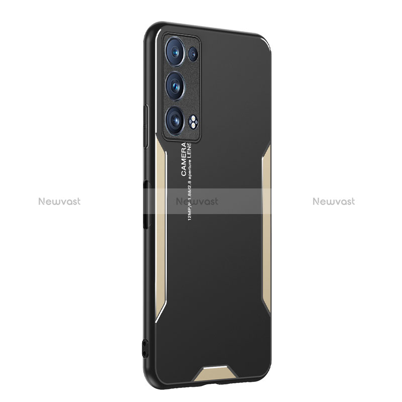 Luxury Aluminum Metal Back Cover and Silicone Frame Case PB1 for Oppo Reno6 Pro+ Plus 5G