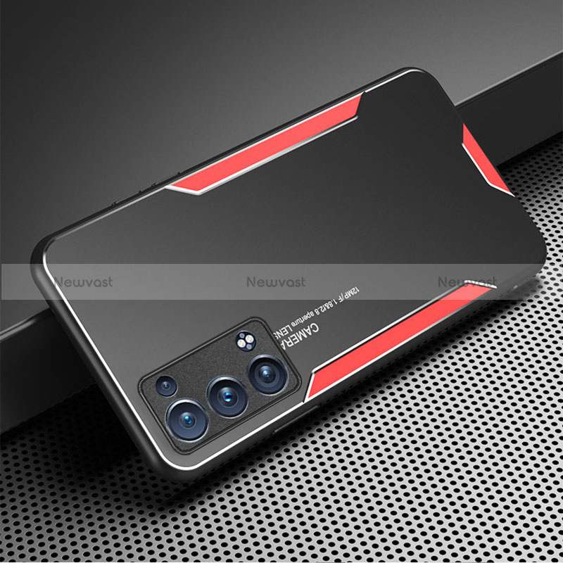 Luxury Aluminum Metal Back Cover and Silicone Frame Case PB1 for Oppo Reno6 Pro+ Plus 5G