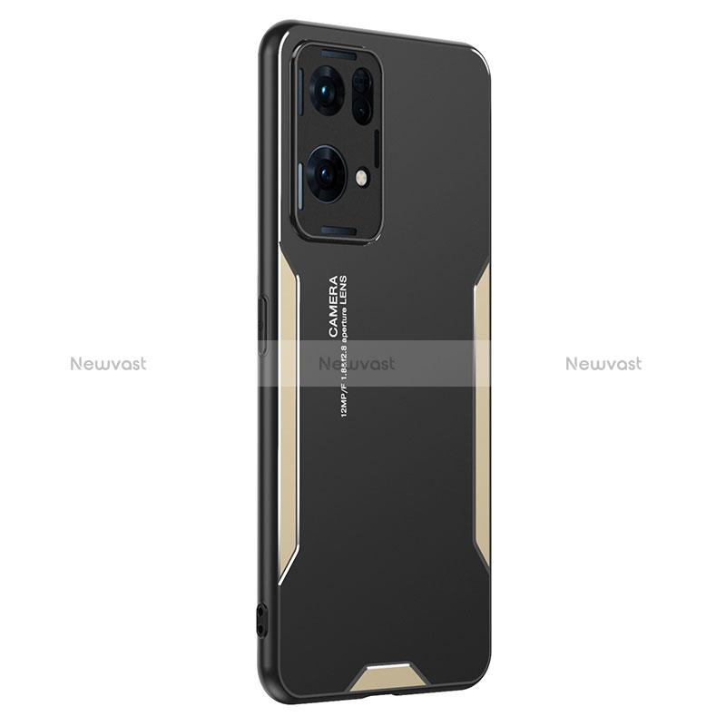 Luxury Aluminum Metal Back Cover and Silicone Frame Case PB1 for Oppo Reno7 Pro 5G