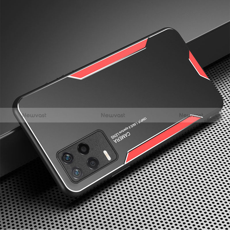 Luxury Aluminum Metal Back Cover and Silicone Frame Case PB1 for Realme Q3 5G