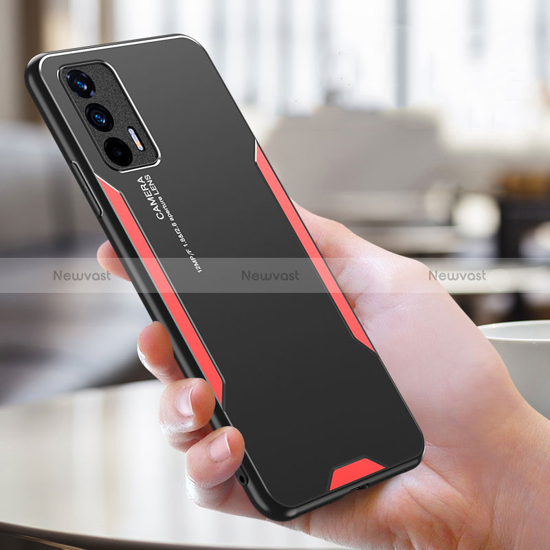 Luxury Aluminum Metal Back Cover and Silicone Frame Case PB1 for Realme Q3 Pro 5G