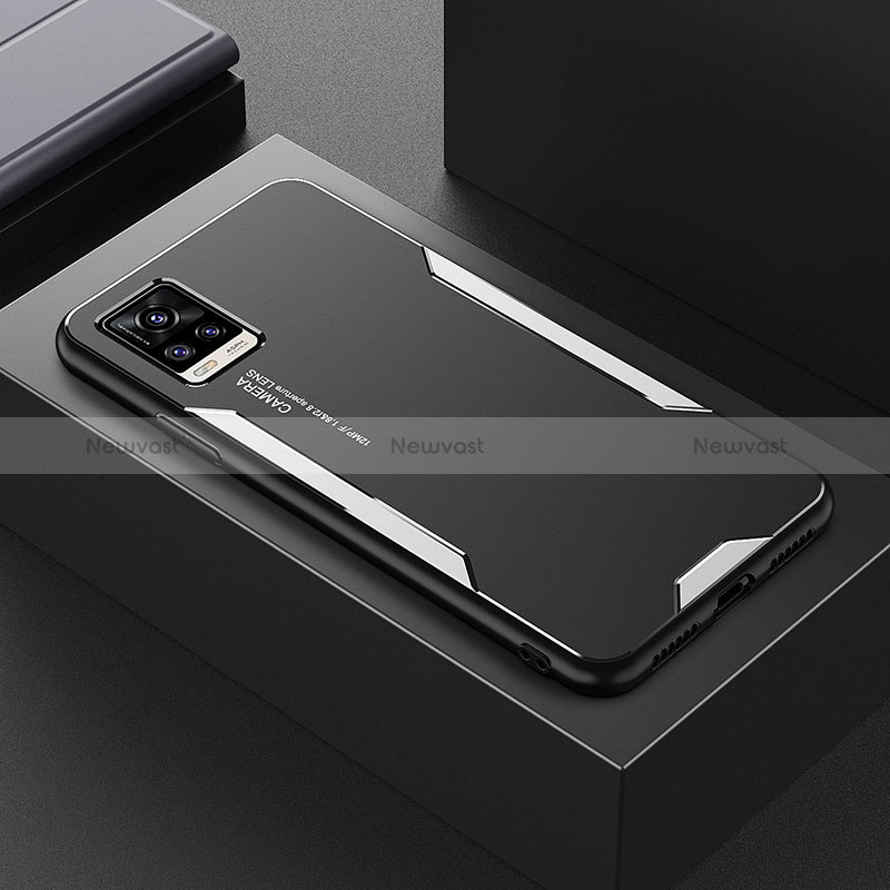 Luxury Aluminum Metal Back Cover and Silicone Frame Case PB1 for Vivo V20 (2021)