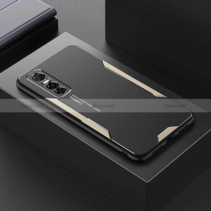 Luxury Aluminum Metal Back Cover and Silicone Frame Case PB1 for Vivo Y73s 5G