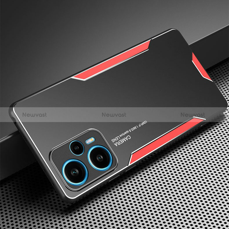 Luxury Aluminum Metal Back Cover and Silicone Frame Case PB1 for Xiaomi Redmi Note 12 Turbo 5G