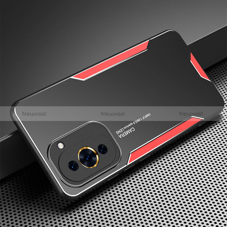 Luxury Aluminum Metal Back Cover and Silicone Frame Case PB2 for Huawei Nova 10 Pro