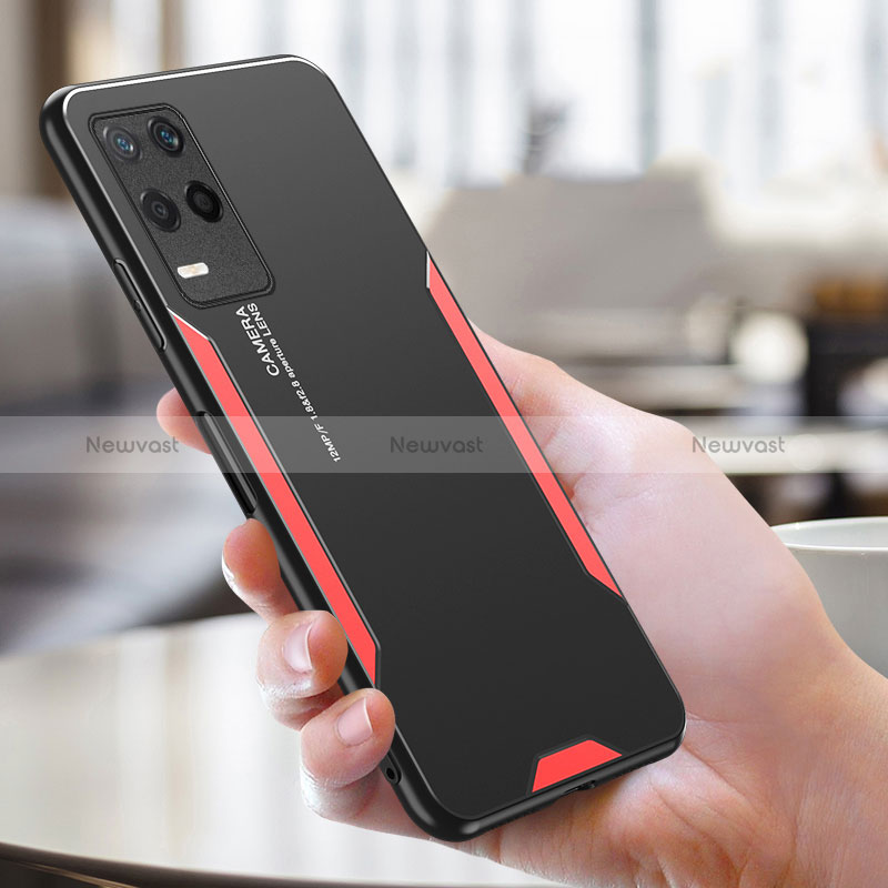 Luxury Aluminum Metal Back Cover and Silicone Frame Case PB2 for Realme 9 5G India