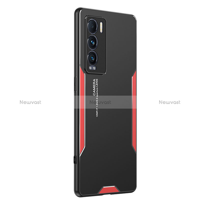 Luxury Aluminum Metal Back Cover and Silicone Frame Case PB2 for Realme GT Master Explorer 5G Red