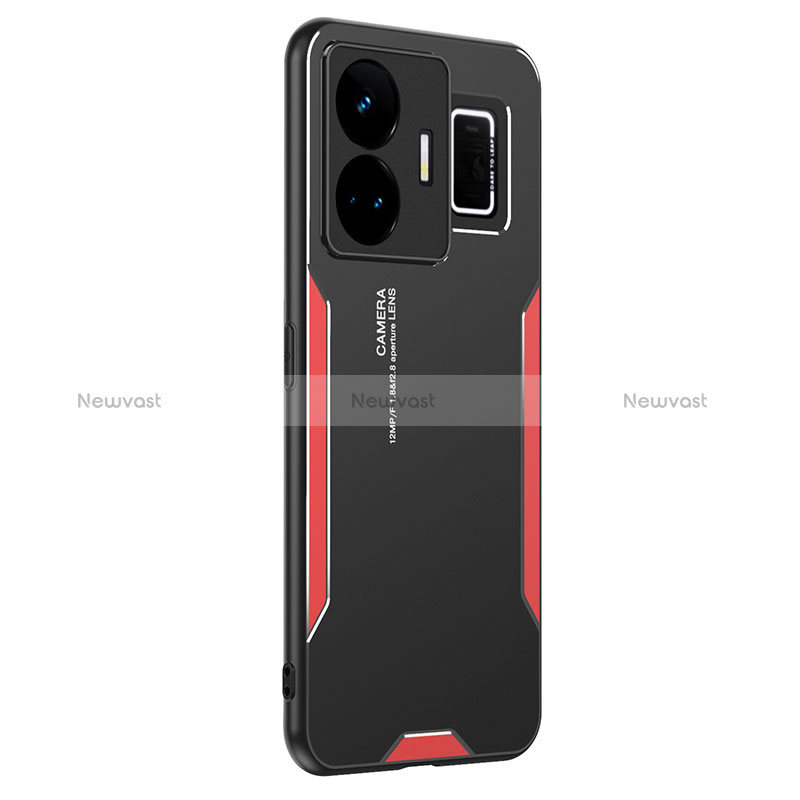 Luxury Aluminum Metal Back Cover and Silicone Frame Case PB2 for Realme GT Neo5 240W 5G Red