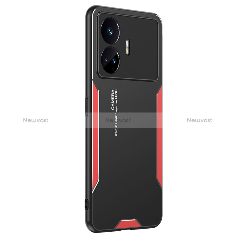 Luxury Aluminum Metal Back Cover and Silicone Frame Case PB2 for Realme GT Neo5 SE 5G Red