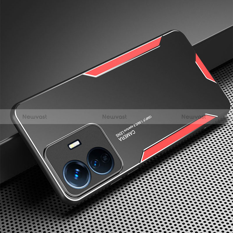 Luxury Aluminum Metal Back Cover and Silicone Frame Case PB2 for Vivo iQOO Z6 Lite 5G