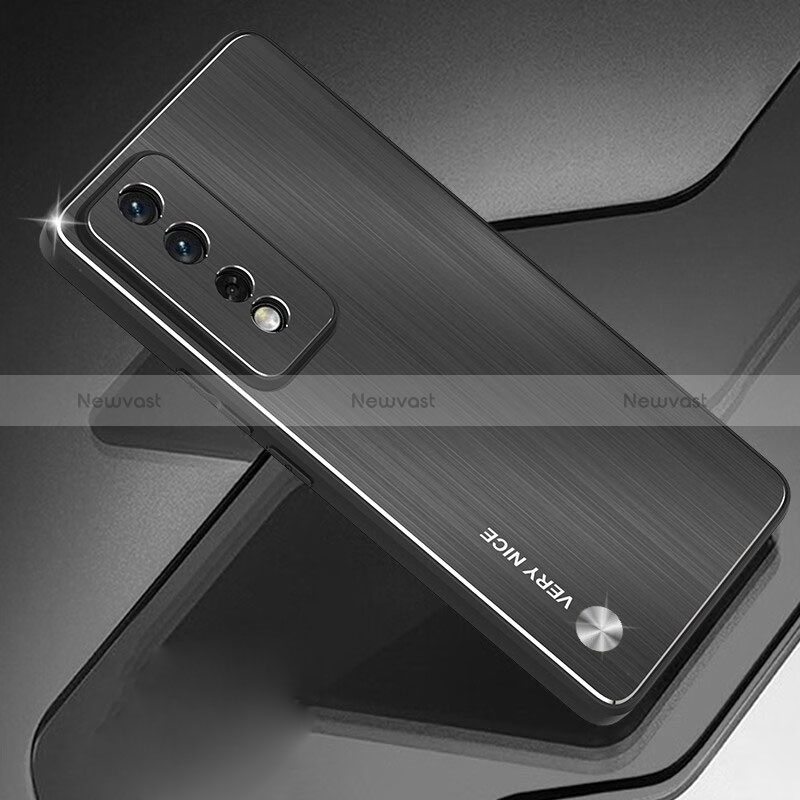 Luxury Aluminum Metal Back Cover and Silicone Frame Case TB1 for Huawei Honor 80 GT 5G Black