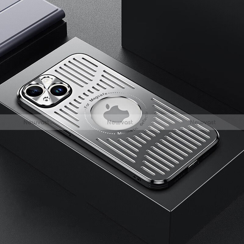 Luxury Aluminum Metal Back Cover and Silicone Frame Case with Mag-Safe Magnetic TX1 for Apple iPhone 15