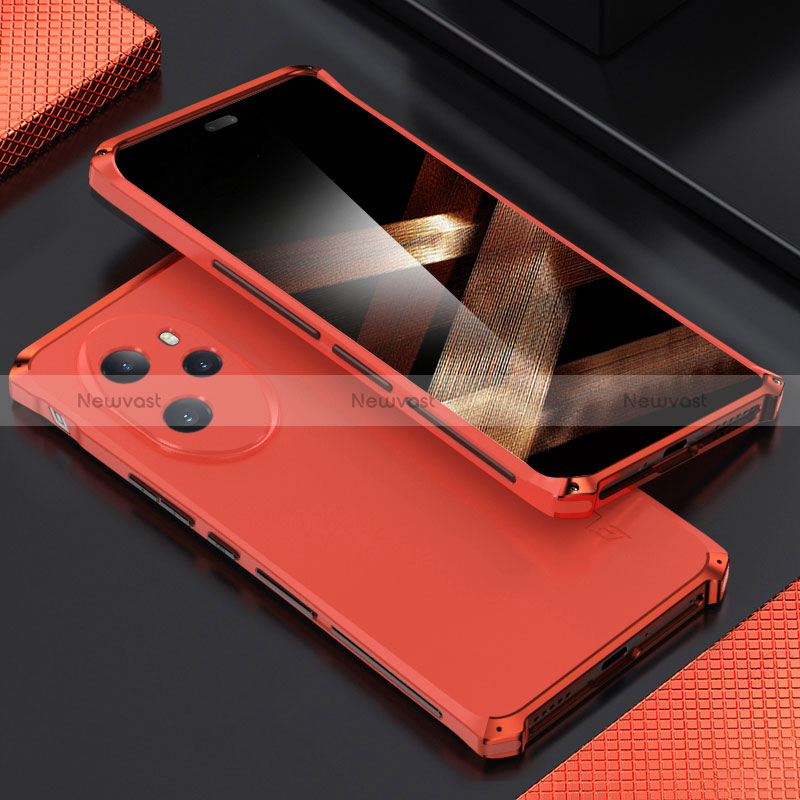 Luxury Aluminum Metal Cover Case 360 Degrees for Huawei Honor 100 Pro 5G Red